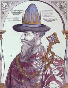 Iivana IV (1530-84) Kauhea (värillinen puupiirros)